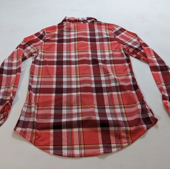 Bobbie Brooks Woman's Super Soft Plaid Long Sleeve Button-Front Shirt - Size: S. - Picture 7 of 7
